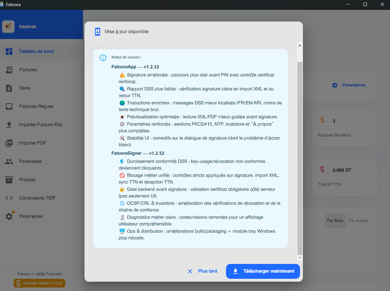 Page de téléchargement — versions disponibles
