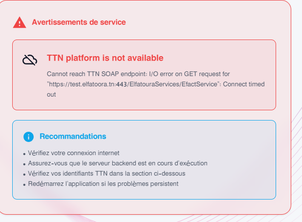 TTN error example
